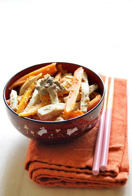 Tofu e Carote alla giapponese con  tahin arame