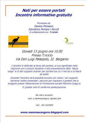 Incontri informativi Nati per Essere Portati giugno Incontri informativi Nati per Essere Portati giugno