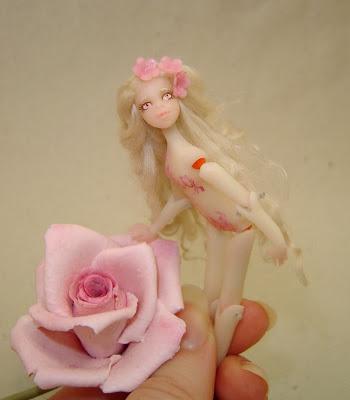 Rose fairy - BJD in pasta di mais