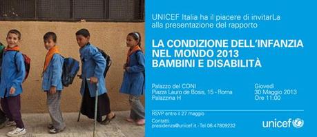 Bambini e disabilità Report Unicef 2013 Invito SOWC2013 550 Bambini e disabilità Report Unicef 2013