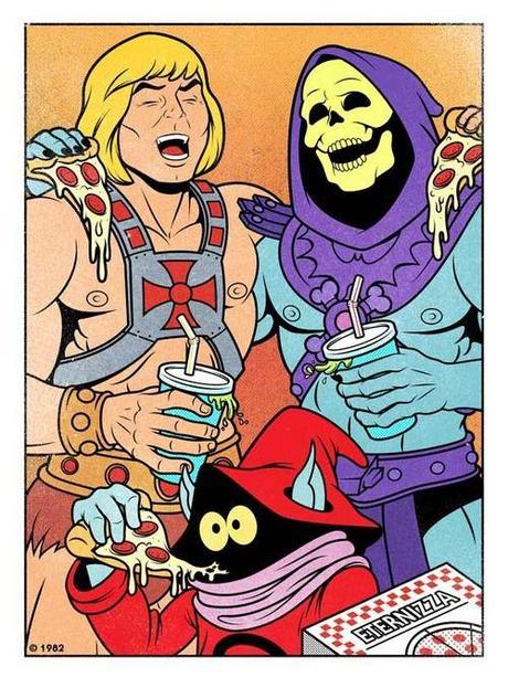pizza with he man He-Man, Skeletor e la pizza