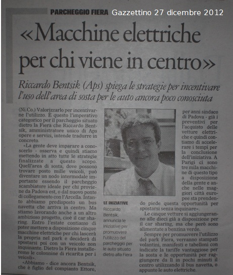 2012 12 27 Gazzettino Padova Riccardo Bentsik