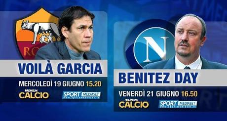 Le presentazioni di Garcia e Benitez in diretta su Premium Calcio