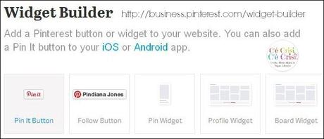 widget builder di Pinterest