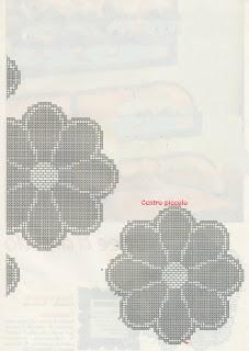 Schemi gratis per il filet: Centro rosso con fiori Schemi gratis per il filet: Centro rosso con fiori