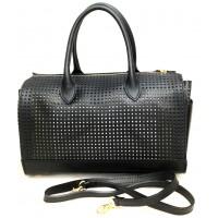Chicca Scarpe Donna ..graffiante seduzione Borsa bauletto da donna forata nera bag made in italy