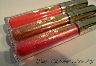 PUPA - City Safari Glossy Lips nelle colorazioni 205, 303 e 406 + swatches