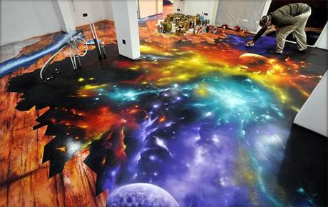 Un murales “spaziale” sul pavimento murales-spaziale-pavimento