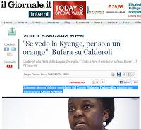 Calderoli, Kyenge e l'orango