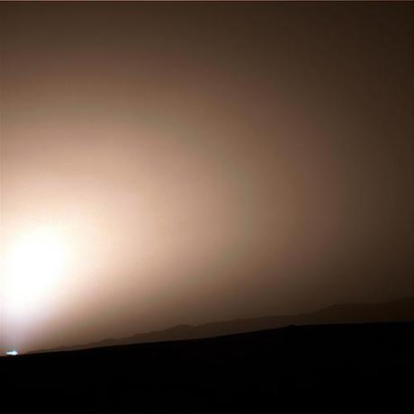 Curiosity Sol 312 NavCam sunset