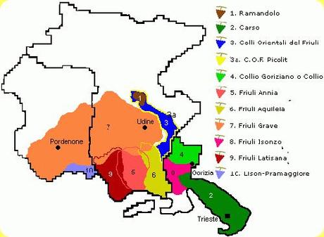 Colli Orientali Del Friuli Verduzzo Doc map