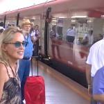 Sharon Stone viaggia su Italo. Primo ciak con Pupi Avati