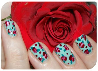 [Vintage Challenge Week] Sunday - Nail Art (using some of the above polishes) Vintage roses