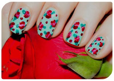 [Vintage Challenge Week] Sunday - Nail Art (using some of the above polishes) Vintage roses