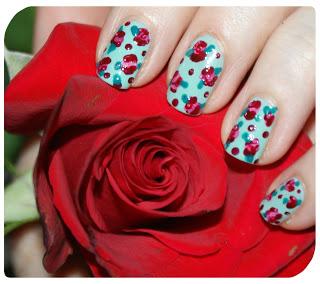 [Vintage Challenge Week] Sunday - Nail Art (using some of the above polishes) Vintage roses