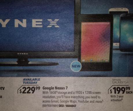 Nexus 7 2° Generazione Volantino Best Buy