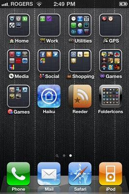FolderIcons - Incone per le cartelle dell'iPhone (IPA)