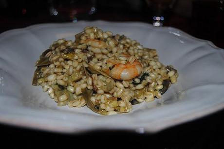 Orzotto carciofi, gamberi e curry Orzotto carciofi, gamberi e curry