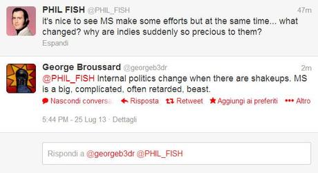 Phil Fish e George Broussard prendono in giro Microsft per il cambio di rotta sugli indie Phil Fish e George Broussard prendono in giro Microsft per il cambio di rotta sugli indie