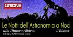 Noci, Dimora Albireo “Le Notti dell’Astronomia” dal 30 Luglio e il 10 Agosto