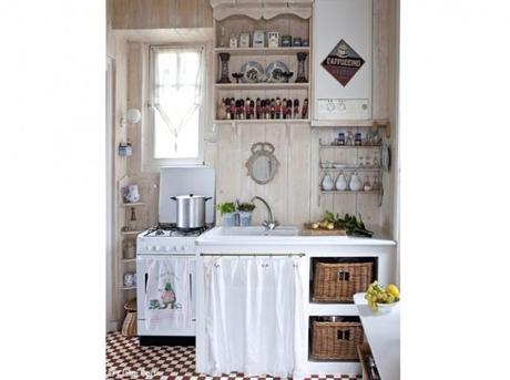 Cuisine retro ciment rouge blanc Cuisine retro ciment rouge blanc