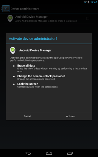 Download Android Device Manager su Google Play nel Google Play Services 3.2.25