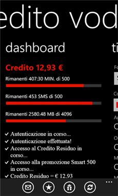 Monitorare il credito telefonico e le promozioni attive Vodafone sul nostro Windows Phone