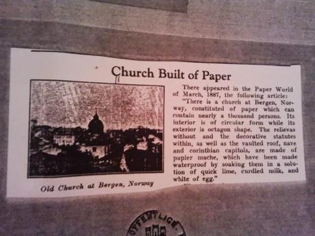 The true history of the church of papier  in Bergen. Norway