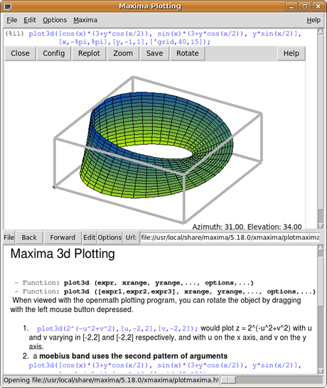 Maxima ottimo programma open source di matematica avanzata, ricco di funzioni molto interessanti. Maxima ottimo programma open source di matematica avanzata, ricco di funzioni molto interessanti.