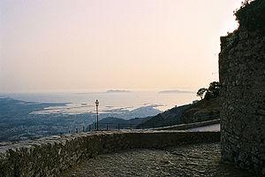 A view from Erice to Favignana and Levanzo. On...
