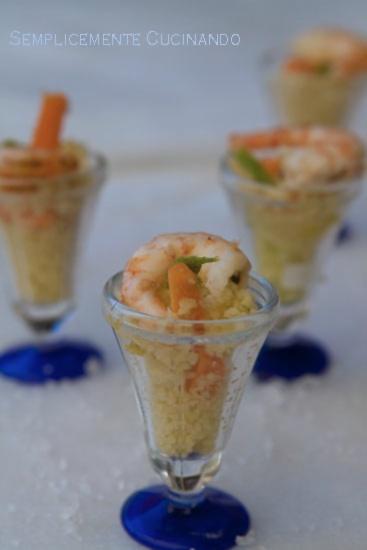 Couscous gamberi e crudités couscous e gamberi