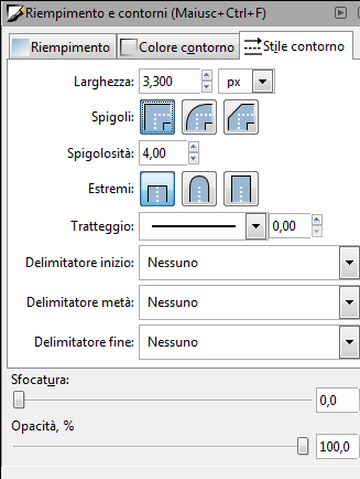 La scheda Stile contorno La scheda Stile contorno