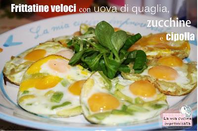 Frittatine veloci con uova di quaglia, zucchine e cipolla