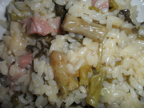 Risotto con speck e radicchio dell'orso Risotto con speck e radicchio dell'orso