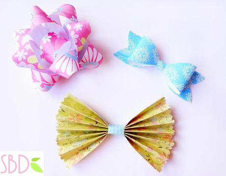 Scrapbooking: Tre tipi di Fiocchi di carta - Three types of paper Bows