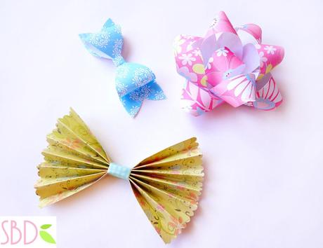 Scrapbooking: Tre tipi di Fiocchi di carta - Three types of paper Bows