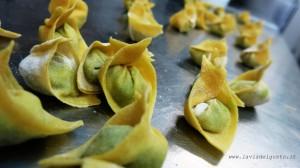 Tortelli ripieni di piselli, mazzancolle & menta