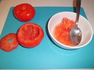 Pomodori al Forno ripieni con Riso e Pezzogna