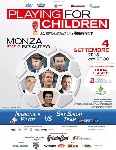 Playing for Children, lo Sky Sport Team affronta la Nazionale Piloti