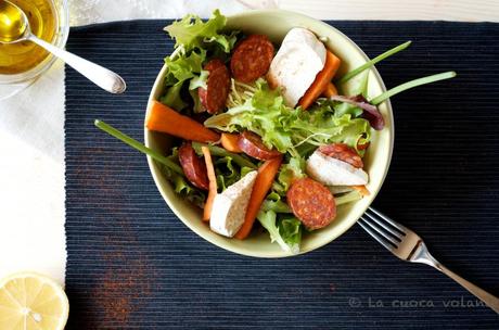 insalata Insalata dell’orto con formaggio di capra e chorizo