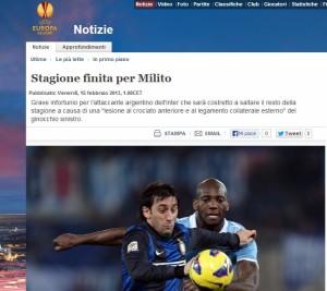 E’ tornato il Principe Milito segna al Lugano milito