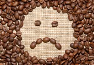 coffee beans sad smile