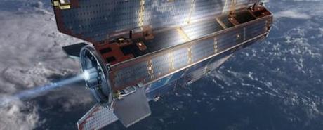 Ricostruzione artistica del satellite GOCE in orbita