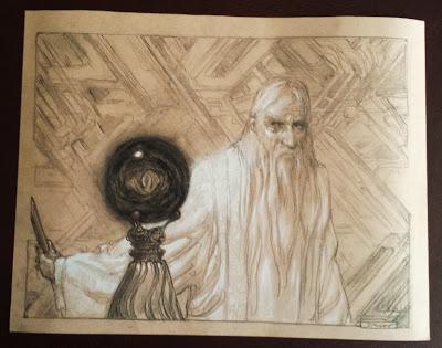 Un meraviglioso Saruman di Donato Giancola, disegno originale.