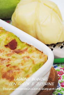 Lasagne con pesto di zucchine, speck e scamorza