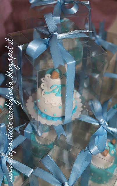 Mini Cake in pasta di zucchero per Nascite, Battesimi e compleanni.
