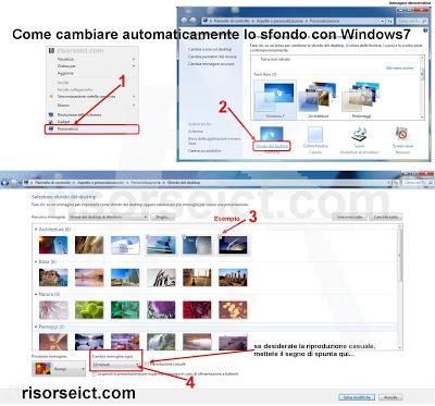 come cambiare automaticamente lo sfondo con windows7