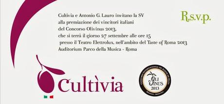 OLIVINUS: premiazione venerdì a Roma.