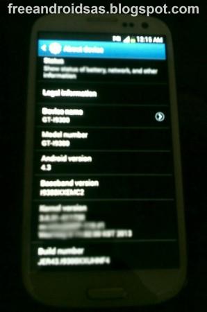 Android 4.3 jelly bean per Galaxy S3