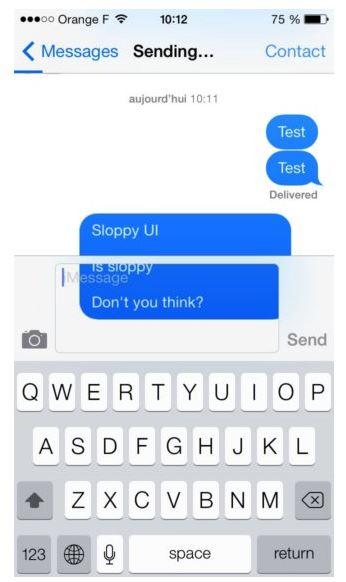 I bug riscontrati dopo aggiornamento iOS 7, sondaggio ui sloppy